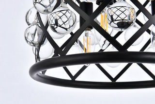Madison 3 light Matte Black Pendant Clear Royal Cut Crystal