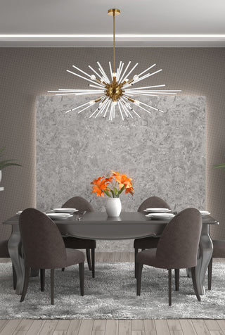 Sienna 42 inch crystal rod pendant in gold