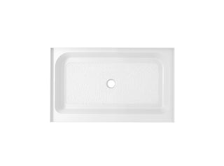 48x32 inch Single threshold shower tray center drain in glossy white