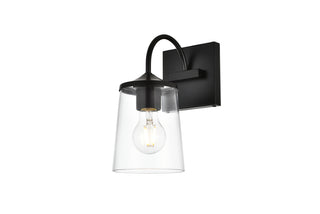 Avani 1 light Black and Clear Bath Sconce