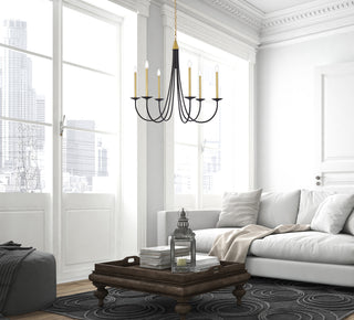 Cohen 36 inch pendant in black and brass