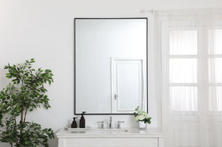 Metal frame rectangle mirror 36 inch in Black