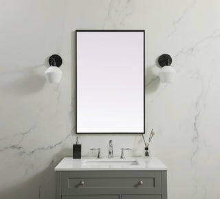 Metal Frame Rectangle Mirror 24x36 Inch in Black