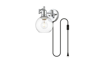 Caspian 1 light Chrome and Clear swing arm plug in wall sconce
