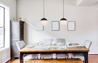 Eclipse 1 Light Black Pendant With Frosted White Glass