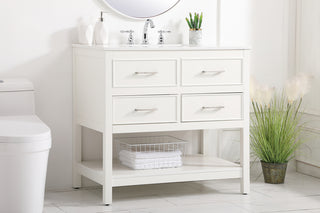 36 inch Single bathroom vanity in white