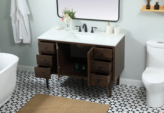 48 inch Single bathroom vanity in walnut