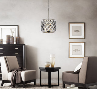 Madison 4 light polished nickel Pendant Silver Shade (Grey) Royal Cut Crystal
