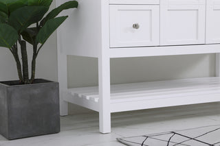 48 inch Single Bathroom Vanity in White with Backsplash