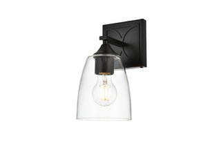 Harris 1 light Black and Clear Bath Sconce
