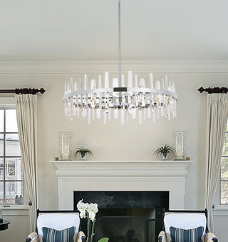 Serena 36 inch crystal round chandelier in chrome