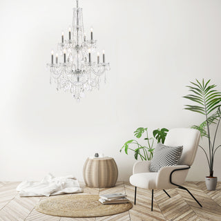 Giselle 12 light Chrome Chandelier Clear Royal Cut Crystal