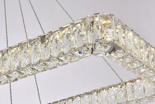 Monroe 50 inch LED double rectangle pendant in chrome