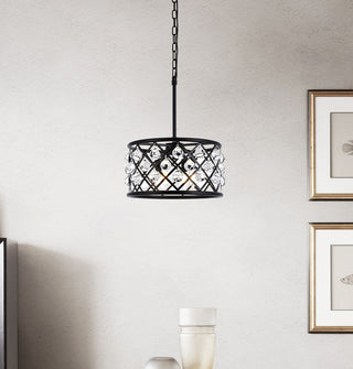 Madison 4 light Matte Black Pendant Clear Royal Cut Crystal