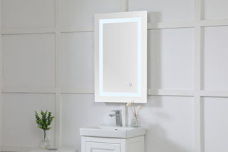 Helios 20in x 30in Hardwired LED mirror with touch sensor and color changing temperature 3000K/4200K/6400K