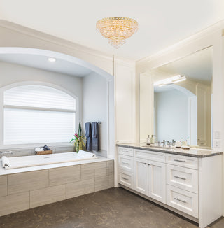 Century 9 light Gold Flush Mount Clear Royal Cut Crystal