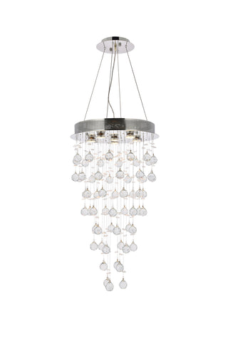 Galaxy 6 light Chrome Pendant Clear Royal Cut Crystal