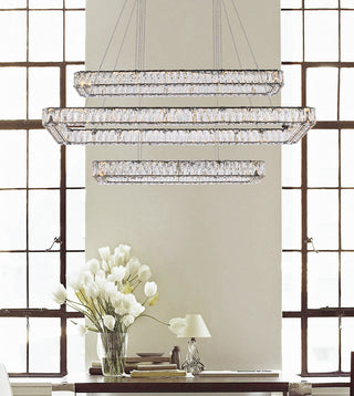 Monroe 50 inch LED triple rectangle pendant in black