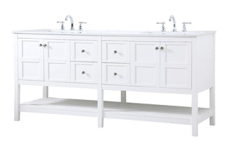 72 inch Double Bathroom Vanity in White