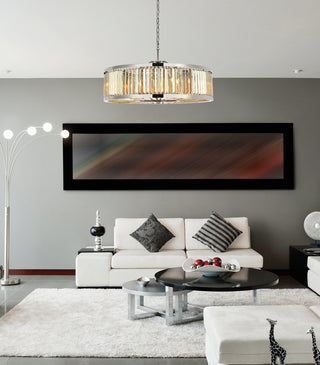 Chelsea 10 light polished nickel Chandelier Golden Teak (Smoky) Royal Cut Crystal