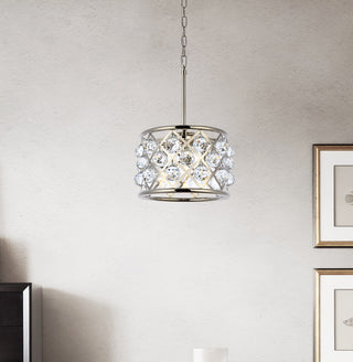 Madison 3 light polished Nickel Pendant Clear Royal Cut Crystal