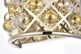 Madison 1 light polished Nickel Wall Sconce Golden Teak (Smoky) Royal Cut Crystal