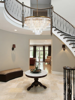 Sydney 44 inch round crystal chandelier in satin gold