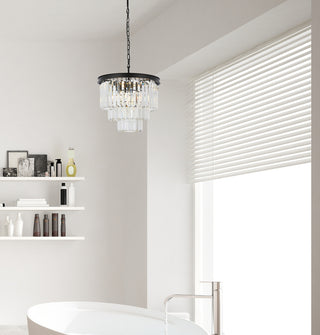 Sydney 9 light Matte Black Chandelier Clear Royal Cut Crystal
