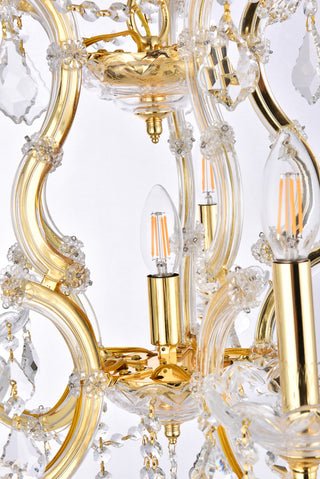 Maria Theresa 6 light Gold Pendant Clear Royal Cut Crystal
