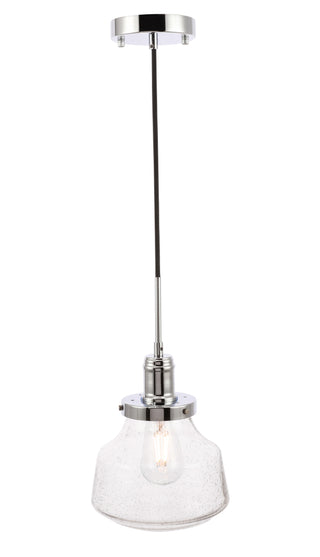 Lyle 1 light Chrome and Clear seeded glass pendant