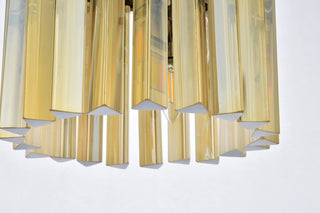 Sydney 3 light polished nickel Pendant Golden Teak (Smoky) Royal Cut Crystal