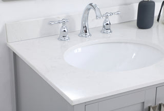 36 inch Single Bathroom Vanity in Gray with Backsplash