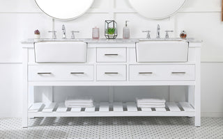 72 inch double bathroom vanity in white