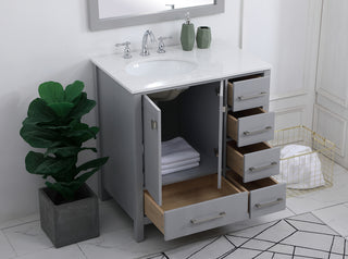 32 inch Single Bathroom Vanity in Gray