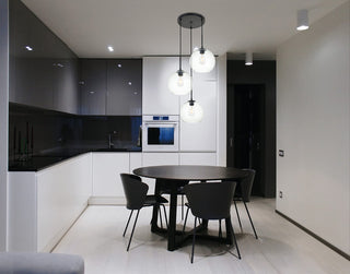 Baxter 3 Lights Black Pendant With Clear Glass