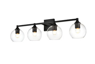 Foster 4 light Black and Clear Bath Sconce