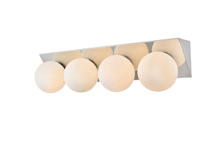 Jillian 4 light Chrome and frosted white Bath Sconce