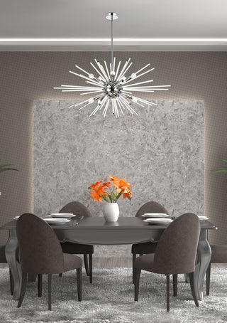 Sienna 42 inch crystal rod pendant in chrome