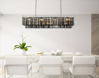 Sydney 12 light polished nickel Chandelier Silver Shade (Grey) Royal Cut Crystal
