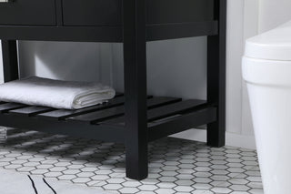 48 inch Single bathroom vanity in black with backsplash