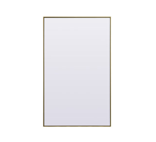 Metal Frame Rectangle Full Length Mirror 36x60 Inch in Brass