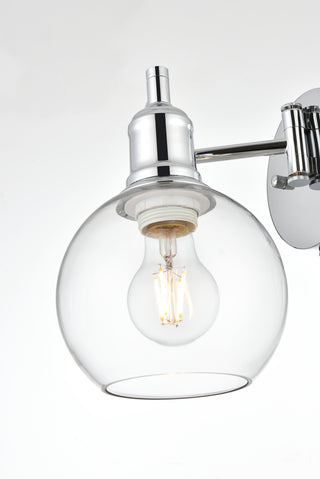 Caspian 1 light Chrome and Clear swing arm plug in wall sconce