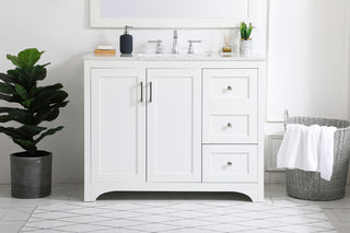 42 inch Single Bathroom Vanity in White