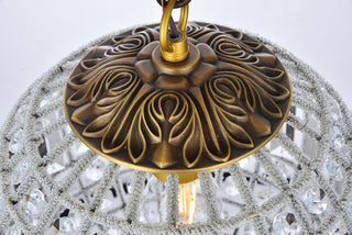 Olivia 1 light French Gold Pendant Clear Royal Cut Crystal