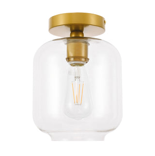 Collier 1 light Brass and Clear glass Flush mount