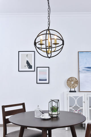 Octavia 3 light Brass and Dark Brown Pendant