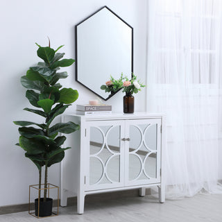 Metal frame hexagon mirror 24 inch in Black