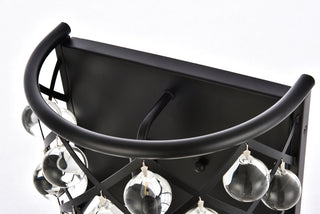 Madison 1 light Matte Black Wall Sconce Clear Royal Cut Crystal