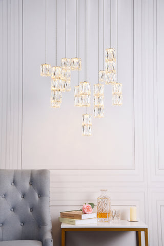 Polaris LED light Chrome Pendant Clear Crystal