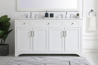 60 inch Double Bathroom Vanity in White